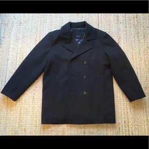 Tahari charcoal wool blend men’s pea coat L